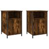 Mesitas Noche 2 Uds Madera Contrachapada Roble Humo 40x42x60 Cm Vidaxl