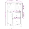 Mesita De Noche Madera De Ingeniería Roble Ahumado 34x35,5x70cm Vidaxl