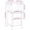 Mesita De Noche Madera De Ingeniería Marrón Roble 34x35,5x70 Cm Vidaxl