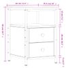 Mesita De Noche Madera De Ingeniería Roble Ahumado 34x35,5x50cm Vidaxl