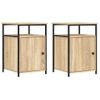 Mesitas Noche 2 Uds Madera Contrachapada Color Roble 40x42x60cm Vidaxl