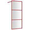 Mampara Puerta De Ducha Vidrio Transparente Esg Rojo 80x195 Cm Vidaxl