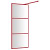 Mampara Puerta De Ducha Vidrio Transparente Esg Rojo 80x195 Cm Vidaxl