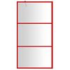 Mampara Puerta De Ducha Vidrio Transparente Esg Rojo 100x195 Cm Vidaxl