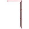 Mampara Puerta De Ducha Vidrio Transparente Esg Rojo 100x195 Cm Vidaxl