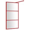 Mampara Puerta De Ducha Vidrio Transparente Esg Rojo 100x195 Cm Vidaxl