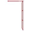 Mampara Puerta De Ducha Vidrio Transparente Esg Rojo 115x195 Cm Vidaxl