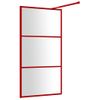 Mampara Puerta De Ducha Vidrio Transparente Esg Rojo 115x195 Cm Vidaxl