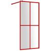 Mampara Puerta De Ducha Vidrio Transparente Esg Rojo 80x195 Cm Vidaxl