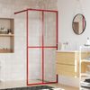 Mampara Puerta De Ducha Vidrio Transparente Esg Rojo 80x195 Cm Vidaxl