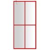 Mampara Puerta De Ducha Vidrio Transparente Esg Rojo 80x195 Cm Vidaxl