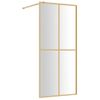 Mampara Puerta De Ducha Vidrio Transparente Esg Dorado 90x195cm Vidaxl