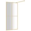 Mampara Puerta De Ducha Vidrio Transparente Esg Dorado 90x195cm Vidaxl