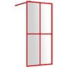 Mampara Puerta De Ducha Vidrio Transparente Esg Rojo 100x195 Cm Vidaxl