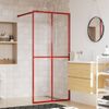 Mampara Puerta De Ducha Vidrio Transparente Esg Rojo 100x195 Cm Vidaxl