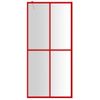 Mampara Puerta De Ducha Vidrio Transparente Esg Rojo 100x195 Cm Vidaxl