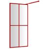 Mampara Puerta De Ducha Vidrio Transparente Esg Rojo 100x195 Cm Vidaxl