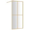 Mampara Puerta Ducha Vidrio Transparente Esg Dorado 100x195 Cm Vidaxl