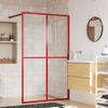 Mampara Puerta De Ducha Vidrio Transparente Esg Rojo 118x195 Cm Vidaxl