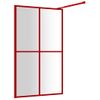 Mampara Puerta De Ducha Vidrio Transparente Esg Rojo 118x195 Cm Vidaxl