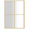 Mampara Puerta Ducha Vidrio Transparente Esg Dorado 140x195 Cm Vidaxl