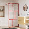 Mampara Puerta De Ducha Vidrio Transparente Esg Rojo 80x195 Cm Vidaxl