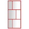 Mampara Puerta De Ducha Vidrio Transparente Esg Rojo 80x195 Cm Vidaxl