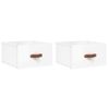 Mesitas De Noche De Pared 2 Uds Blanco Brillo 35x35x20 Cm Vidaxl