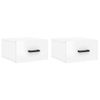 Mesitas De Noche De Pared 2 Uds Blanco Brillo 35x35x20 Cm Vidaxl