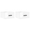 Mesitas De Noche De Pared 2 Uds Blanco Brillo 35x35x20 Cm Vidaxl