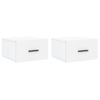 Mesitas De Noche De Pared 2 Uds Blanco 35x35x20 Cm Vidaxl