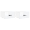 Mesitas De Noche De Pared 2 Uds Blanco Brillo 35x35x20 Cm Vidaxl