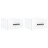 Mesitas De Noche De Pared 2 Uds Blanco Brillo 35x35x20 Cm Vidaxl