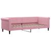 Sofá Cama Sin Colchón Terciopelo Rosa 80x200 Cm Vidaxl