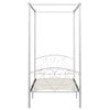 Estructura De Cama Con Dosel Metal Blanco 100x200 Cm