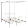 Estructura De Cama Con Dosel Metal Blanco 160x200 Cm