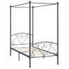 Estructura De Cama Con Dosel Metal Gris 90x200 Cm