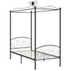 Estructura De Cama Con Dosel Metal Negro 90x200 Cm