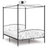 Estructura De Cama Con Dosel Metal Negro 180x200 Cm