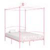 Estructura De Cama Con Dosel Metal Rosa 120x200 Cm