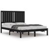 Estructura De Cama Madera Maciza Negra 120x190 Cm