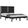 Estructura De Cama Madera Maciza Negra 120x190 Cm