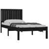 Estructura De Cama Madera Maciza De Pino Negro 90x200 Cm