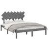 Estructura De Cama De Madera Maciza Gris 150x200 Cm