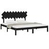 Estructura De Cama De Madera Maciza Negra Super King 180x200 Cm