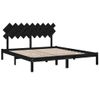 Estructura De Cama De Madera Maciza Negra Super King 180x200 Cm