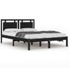 Estructura De Cama Madera Maciza De Pino Negro 120x200 Cm