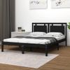 Estructura De Cama Madera Maciza De Pino Negro 120x200 Cm