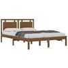 Estructura De Cama Madera Maciza King Marrón Miel 150x200 Cm