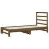 Sofá Cama Extraíble Madera Maciza De Pino Marrón 2x(90x200) Cm